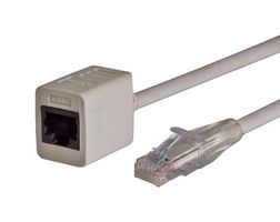 L-COM TRDC5EXT-15 Ethernet Cable, Cat5e, RJ45 Plug to RJ45 Jack, UTP (Unshielded Twisted Pair), Grey, 4.6 m, 15 ft