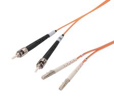 L-COM FODST50-LC-02 Fibre Optic Cable, Multimode, 2 Fibres, 50µm/125µmDia, ST-LC Duplex, 2m