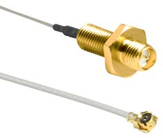 LINX - TE CONNECTIVITY CSI-RGFE-200-UFFR RF / Coaxial Cable Assembly, 0.7 ft, 200 mm, 1.13mm, U.FL Plug, SMA RP Bulkhead Jack, 50 ohm
