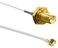LINX - TE CONNECTIVITY CSI-RGFI-200-UFFR RF / Coaxial Cable Assembly, 0.7 ft, 200 mm, 1.13mm, U.FL Plug, SMA RP Bulkhead Jack, 50 ohm