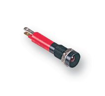 CML INNOVATIVE TECHNOLOGIES 190B1350 LED Panel Mount Indicator, Black Chrome Bezel, Red, 24 V, 8 mm, 17 mA, 60 mcd, IP67