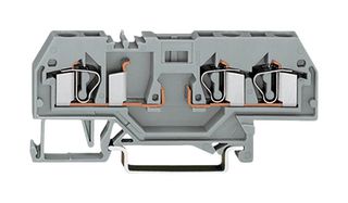 WAGO 281-610 DIN Rail Mount Terminal Block, 3 Ways, 28 AWG, 12 AWG, 4 mm², Push In, 10 A