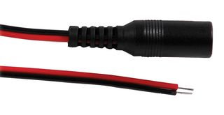 MULTICOMP PRO CT-DCCORD-F Audio / Video Cable Assembly, 2.1mm Barrel Jack, Free End, 1 ft, 305 mm, Red, Black
