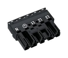 WAGO 770-215 Pluggable Terminal Block, 10 mm, 5 Ways, 4 mm², Push In