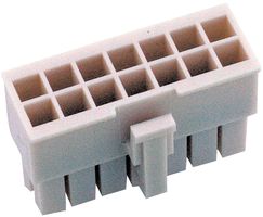 MOLEX 39-01-2185 Connector Housing, UL 94V-0, Mini-Fit Jr. 5557 Series, Receptacle, 18 Ways, 4.2 mm