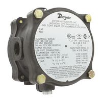 DWYER 1950G-5-B-120-NA Pressure Switch, Differential, 1/8" FNPT, 1.5 Inch-H2O, 5.5 Inch-H2O, SPDT, 240 VAC