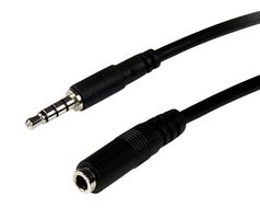 STARTECH MUHSMF2M Audio / Video Cable Assembly, 3.5mm Mini Jack Plug, 3.5mm Mini Jack Socket, 6.6 ft, 2 m, Black