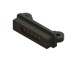 EDAC 686J0521350124E Magnetic Connector, 5 Contacts, Receptacle, Right Angle, 2 mm, 2 A, Black