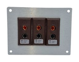 LABFACILITY IS-T-FF + FSP-3 Thermocouple Connector, Standard, Brown, 66 x 88mm Panel, T, Socket, 3Way, IEC, Fascia Mount