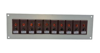 LABFACILITY IS-T-FF + FSP-10 Thermocouple Connector, Standard, Brown, 66 x 221mm Panel, T, Socket, 10Way, IEC, Fascia Mount