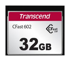 TRANSCEND TS32GCFX602 Flash Memory Card, MLC NAND, CFast 2.0 Card, 32 GB