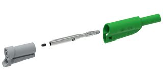 MULTICOMP PRO MP771083 Banana Test Lead, 4mm Banana Plug, Stackable, Free End, 2.32 ", 59 mm, Green, 36 A