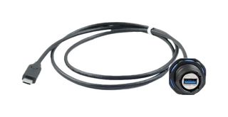 AMPHENOL SOCAPEX 32241G-030 USB Cable, 24Pos/9Pos, Type C Plug to Type A Receptacle, 300 mm, 11.8 ", USB 3.0