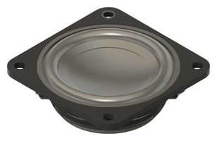 PUI AUDIO AS04504AS Speaker, General Purpose, 140 Hz to 20 kHz, 4 ohm, 7 W, 97 dB, Round with Square Frame, Panel Mount