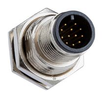 AMPHENOL LTW MSAS-08PMMS-SF8002 Sensor Connector, M Series, M12, Male, 8 Positions, Solder Pin, Straight Panel Mount