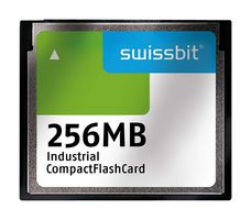 SWISSBIT SFCF0256H1BK1MT-C-MS-553-SMA Flash Memory Card, SLC NAND, Compact Flash Card, Type I, 256 MB