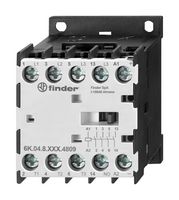 FINDER 6K.04.8.230.4712 Contactor, 12 A, DIN Rail, 3PST-NO, SPST-NC, 4 Pole, 5.5 kW