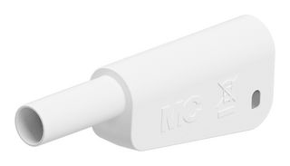 STAUBLI 66.2024-29 Banana Test Connector, 4mm, Plug, Cable Mount, 32 A, 1 kV, Nickel Plated Contacts, White