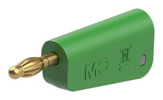 STAUBLI 64.1045-25 Banana Test Connector, 4 mm, Plug, Cable Mount, 32 A, 60 VDC, Gold Plated Contacts, Green