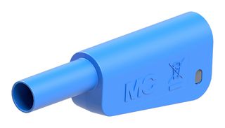 STAUBLI 66.2020-23 Banana Test Connector, 4mm, Plug, Cable Mount, 19 A, 1 kV, Nickel Plated Contacts, Blue