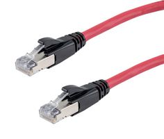 L-COM TRD626ASR-RED-25F Ethernet Cable, 10 Gigabit, 26AWG, Cat6a, RJ45 Plug to RJ45 Plug