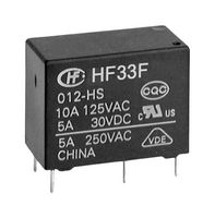 HONGFA HF33F/012-HSL3 Power Relay, Subminiature, SPST-NO, 12 VDC, 10 A, HF33F Series, Through Hole, Non Latching