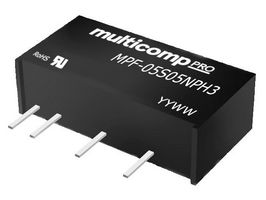 MULTICOMP PRO MPF-24S05NPH3 Isolated Through Hole DC/DC Converter, ITE & Industrial, SIP, 1 W, 1 Output, 5 V