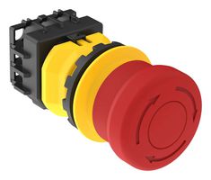 BANNER ENGINEERING SSA-EB1P-02 Emergency Stop Switch, DPST-NC, Twist, Pull to Release, Screw, 5 A, 125 V