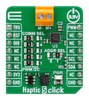 MIKROELEKTRONIKA MIKROE-6576 Add-On Board, Haptic 5 Click, IQS390, Haptic Driver IC, I2C,PWM, 3.3V in
