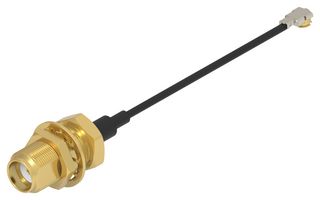 TE CONNECTIVITY 2492541-1 RF / Coaxial Cable Assembly, 12GHz Frequency, 3.9 ", 100 mm, 1.37mm Low Loss Coax