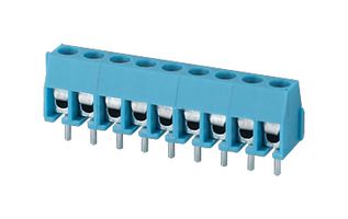 SAME SKY TB0011-350-09BE Wire-To-Board Terminal Block, Blue, 3.5 mm, 9 Ways, 24 AWG, 18 AWG, 1 mm², Screw