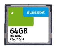 SWISSBIT SFCA064GH2AD4TO-I-GS-246-STD Flash Memory Card, SATA III - 6.0 Gbit/s, MLC, CFast 2.0 Card, 64 GB