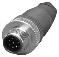 SAME SKY CPM1210-08A-01-MST-P9-67 Sensor Connector, PG9, CPM1210 Series, M12, Male, 8 Positions, Screw Pin, Straight Cable Mount