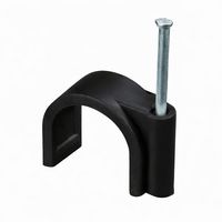 MULTICOMP PRO MP016701 Fastener, Round, Nail Mount Cable Clamp, 4 mm, PE (Polyethylene), Black