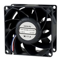 SAME SKY CFM-8032B-150-487-20 DC Axial Fan, 12 V, Square, 80 mm, 25 mm, Ball Bearing, 59.9 CFM