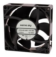 SAME SKY CFM-8038BF-490-551-20 DC Axial Fan, 48 V, Square, 80 mm, 15 mm, Ball Bearing, 68.96 CFM