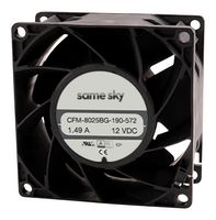 SAME SKY CFM-8025BG-450-438 DC Axial Fan, 48 V, Square, 80 mm, 25 mm, Ball Bearing, 53.07 CFM