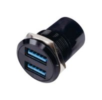 MULTICOMP PRO MP016672 USB Adapter, Silver, 2x USB Type A Receptacle, 2x USB Type A Receptacle, USB 3.0