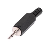 SAME SKY MP3-2501 Phone Audio Connector, Mono, 2 Contacts, Plug, 2.5 mm, Cable Mount, Nickel Plated Contacts