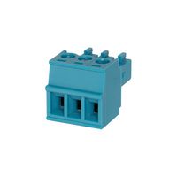 SAME SKY TBP03P3-350-03BE Pluggable Terminal Block, Blue, 3.5 mm, 3 Ways, 28 AWG, 16 AWG, 1.5 mm², Push In, Screw
