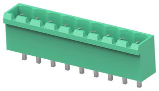 BUCHANAN - TE CONNECTIVITY 2842516-9 Terminal Block, PA66, Green, 1Row, Header, 5.08 mm, 9 Ways, 15 A, 300 V, Through Hole Vertical