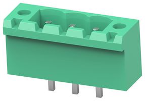 TE CONNECTIVITY - BUCHANAN 2842522-3 Terminal Block, PA66, Green, 1Row, w/Flange, Header, 5.08 mm, 3 Ways, 8 A, 300 V