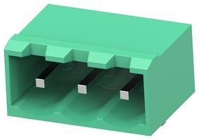 TE CONNECTIVITY - BUCHANAN 2842547-3 Terminal Block, PA66, Green, 1Row, Header, 5 mm, 3 Ways, 15 A, 300 V, Through Hole Right Angle