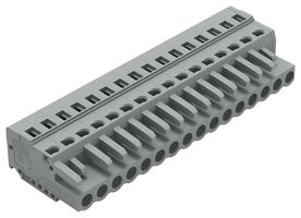 WAGO 231-116/026-000 Pluggable Terminal Block, Female, 5 mm, 16 Ways, 28 AWG, 12 AWG, 2.5 mm², Clamp