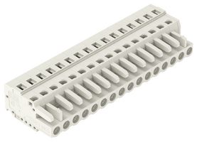 WAGO 721-116/026-000 Pluggable Terminal Block, 5 mm, 16 Ways, 28 AWG, 12 AWG, 2.5 mm², Clamp
