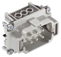 LAPP 10190100 Heavy Duty Connector, EPIC H-BE Series, Insert, 6 Contacts, 6B, Plug, Screw Pin