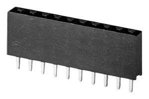 SAME SKY SSK02-FPH-254-A10 PCB Receptacle, Board-to-Board, 2.54 mm, 1 Rows, 10 Contacts, Through Hole Straight