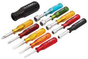 WELLER XCELITE PS130N Driver Set, 11 Pieces of Inch Size Convertible Mini Screws and Nut Drivers, Classic Series