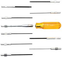 WELLER XCELITE 99PS40BPN Screwdriver Set, Hex Ballpoint Blades, Handle & Extension, 11 Pieces, 99 Series