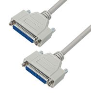 L-COM CSMN25MF-2.5 Computer Cable, D Subminiature Plug, 25 Way, D Subminiature Socket, 25 Way, 2.5 ft, 762 mm